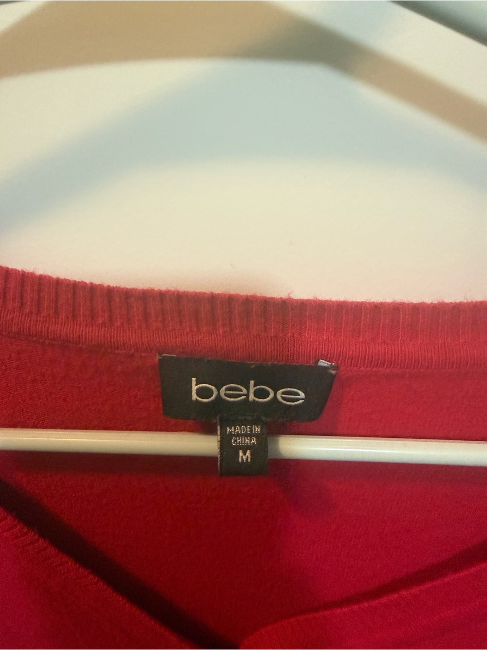 Bebe Red V-Neck Sweater